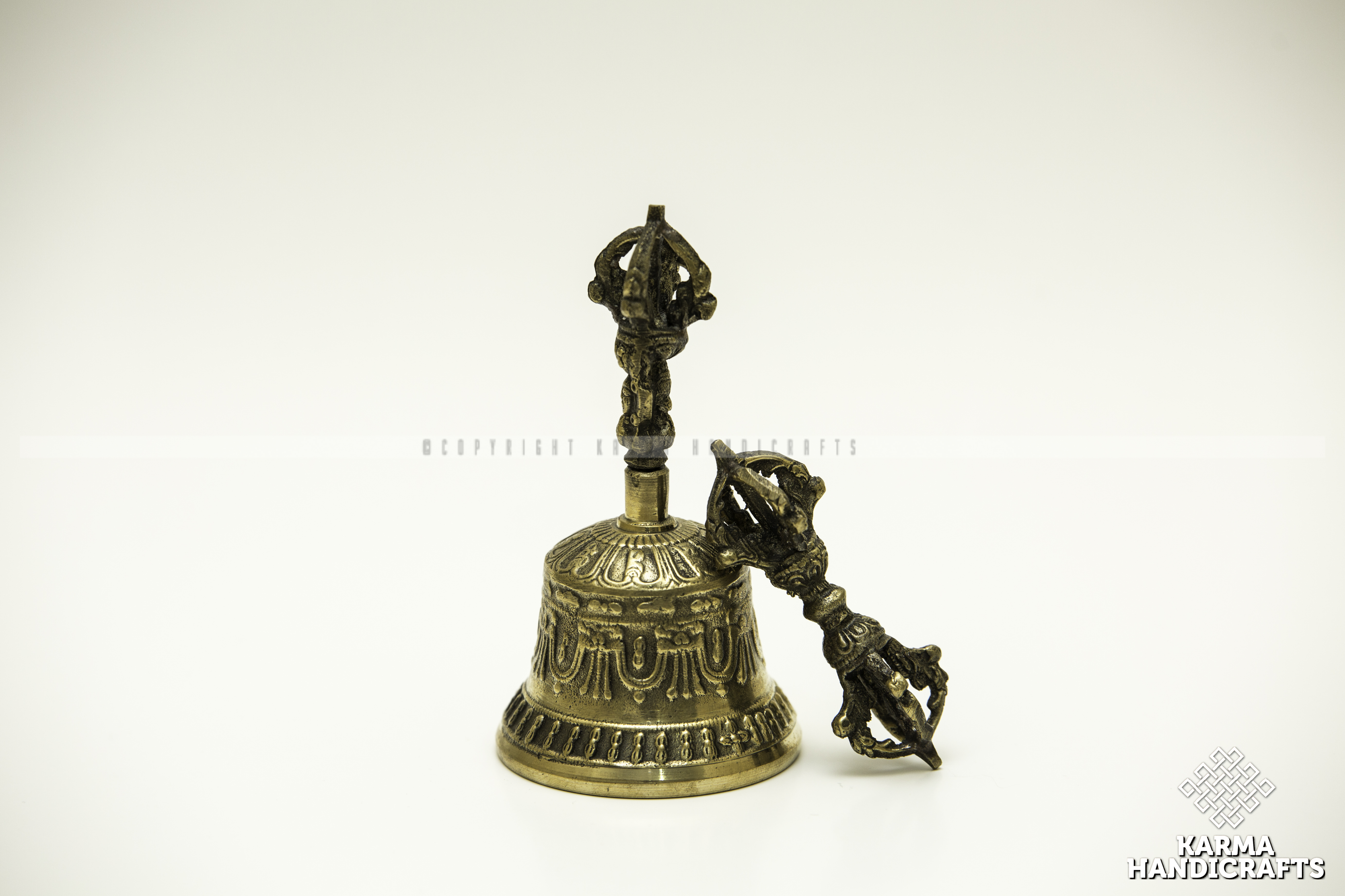 Tibetan Bell and Dorje Set Handmade in Nepal Vajra Brass